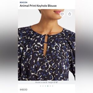 Beacon Navy and White Abstract Blouse